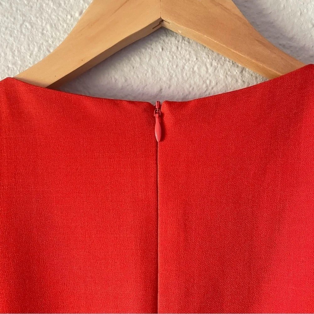 Yaly Couture Sheath Dress Women’s M Orange Cashmere Wool Blend Sleeveless Career